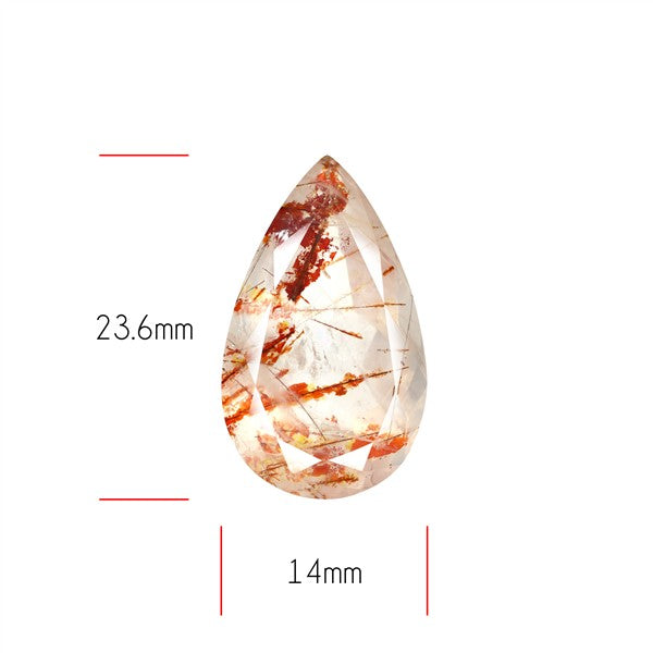 Rare Iron Stained Quartz Faceted Fine Gemstone