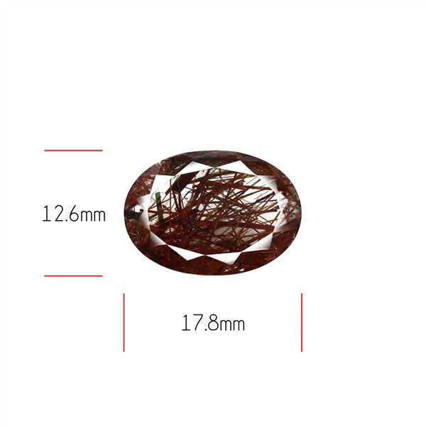 Rare Red Rutilated Quartz Faceted Fine Gemstone