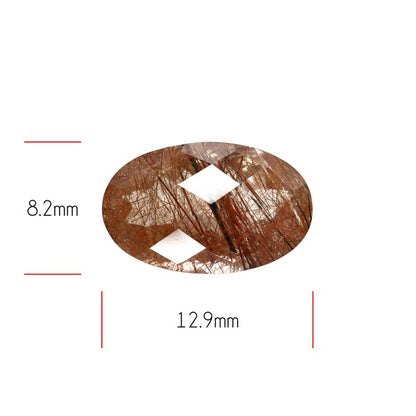 Rare Red Rutilated Quartz Faceted Fine Gemstone