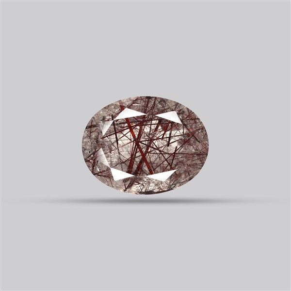 Rare Red Rutilated Quartz Faceted Fine Gemstone