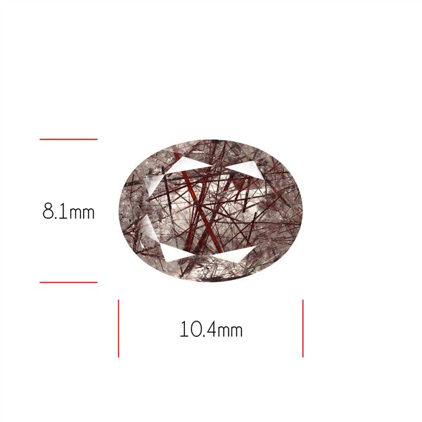 Rare Red Rutilated Quartz Faceted Fine Gemstone