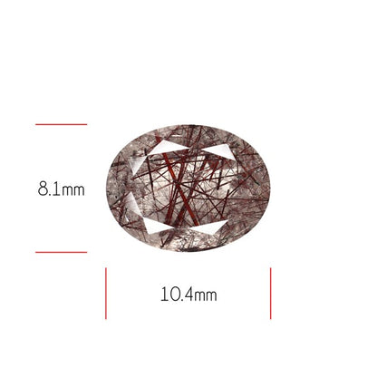 Rare Red Rutilated Quartz Faceted Fine Gemstone
