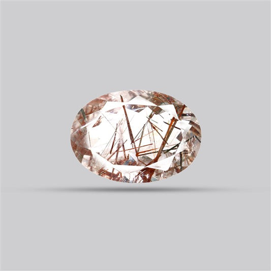 Rare Red Rutilated Quartz Faceted Fine Gemstone