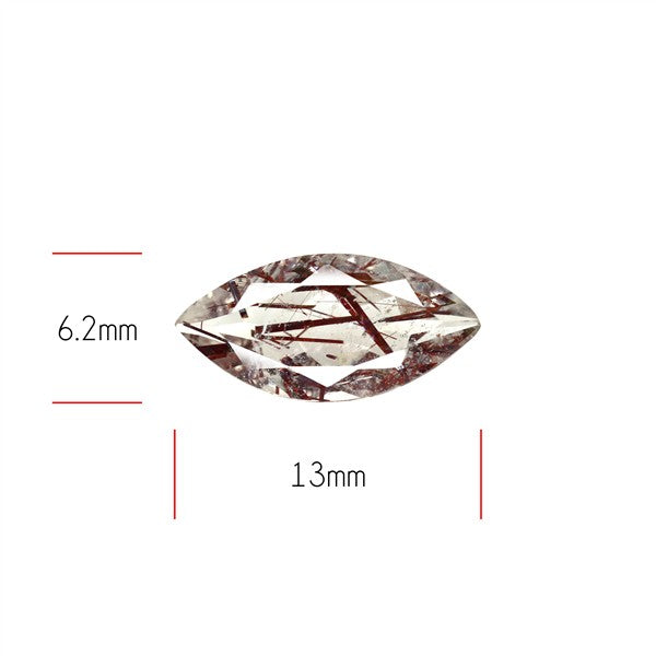 Rare Red Rutilated Quartz Faceted Fine Gemstone