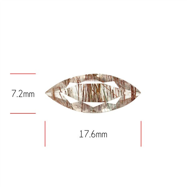 Rare Red Rutilated Quartz Faceted Fine Gemstone