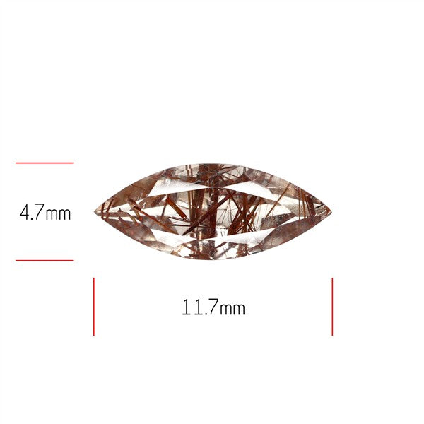Rare Red Rutilated Quartz Faceted Fine Gemstone