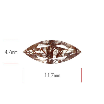 Rare Red Rutilated Quartz Faceted Fine Gemstone