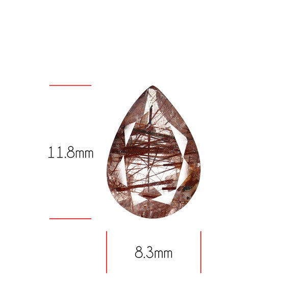 Rare Red Rutilated Quartz Faceted Fine Gemstone