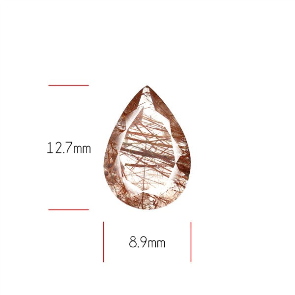 Rare Red Rutilated Quartz Faceted Fine Gemstone