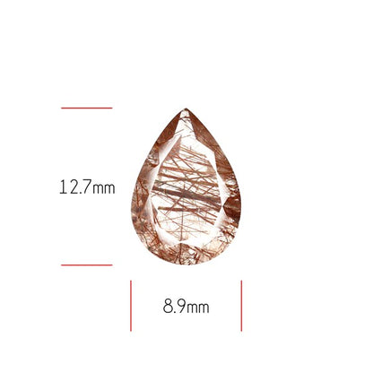 Rare Red Rutilated Quartz Faceted Fine Gemstone