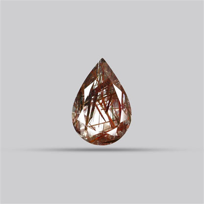 Rare Red Rutilated Quartz Faceted Fine Gemstone