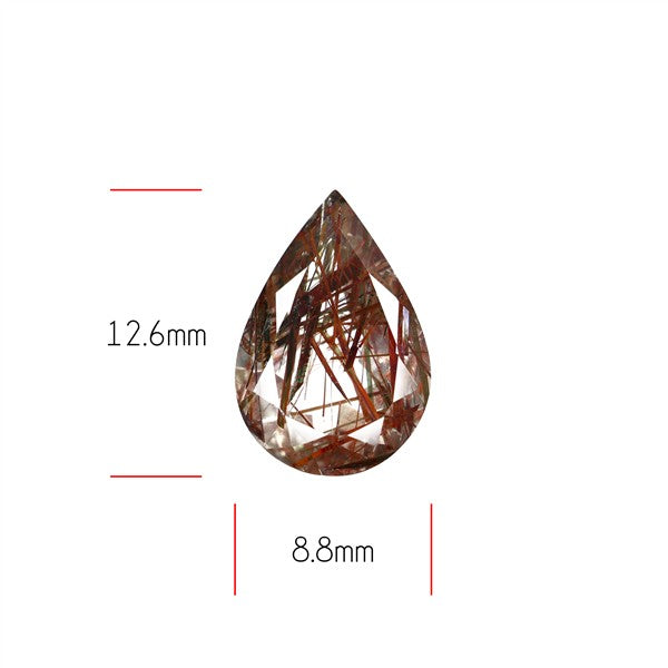 Rare Red Rutilated Quartz Faceted Fine Gemstone