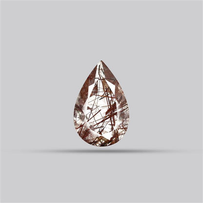 Rare Red Rutilated Quartz Faceted Fine Gemstone