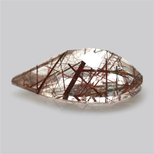 Rare Red Rutilated Quartz Faceted Fine Gemstone