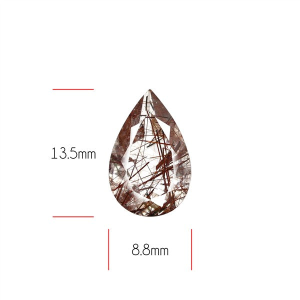Rare Red Rutilated Quartz Faceted Fine Gemstone