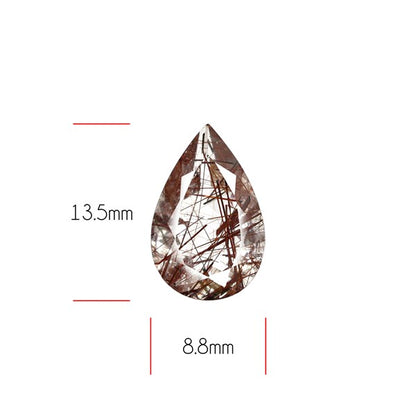 Rare Red Rutilated Quartz Faceted Fine Gemstone