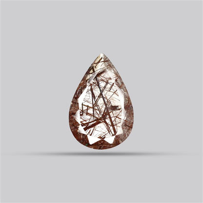 Rare Red Rutilated Quartz Faceted Fine Gemstone