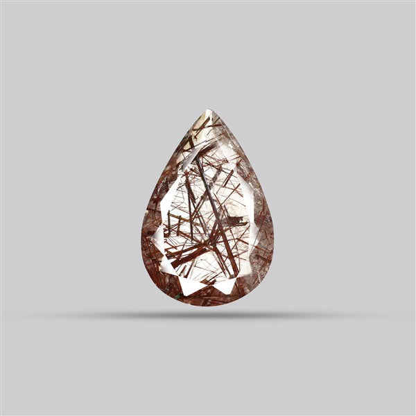 Rare Red Rutilated Quartz Faceted Fine Gemstone