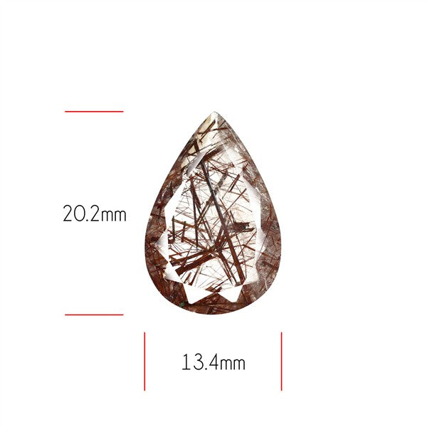 Rare Red Rutilated Quartz Faceted Fine Gemstone