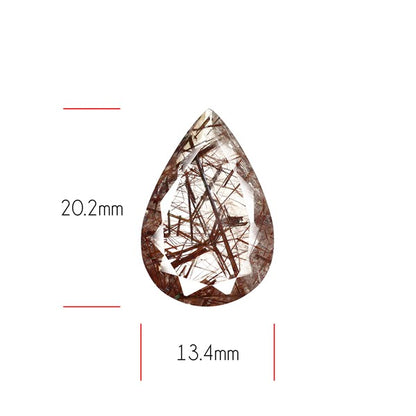 Rare Red Rutilated Quartz Faceted Fine Gemstone