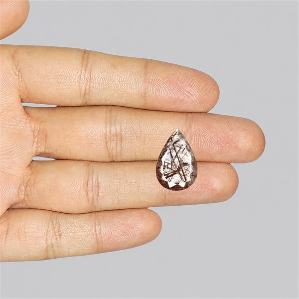 Rare Red Rutilated Quartz Faceted Fine Gemstone