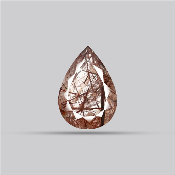Rare Red Rutilated Quartz Faceted Fine Gemstone