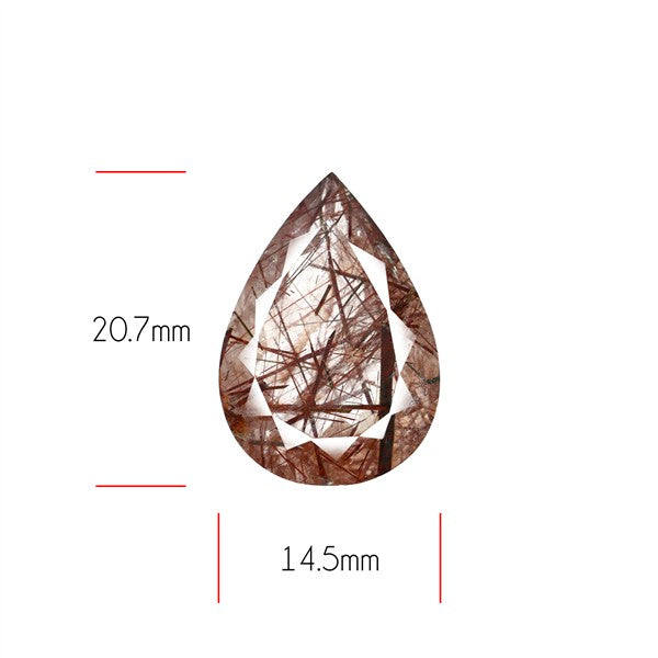 Rare Red Rutilated Quartz Faceted Fine Gemstone