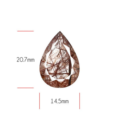 Rare Red Rutilated Quartz Faceted Fine Gemstone