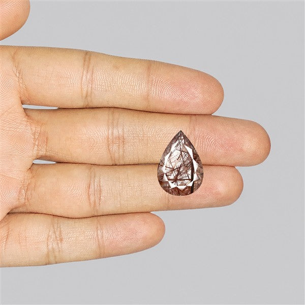 Rare Red Rutilated Quartz Faceted Fine Gemstone