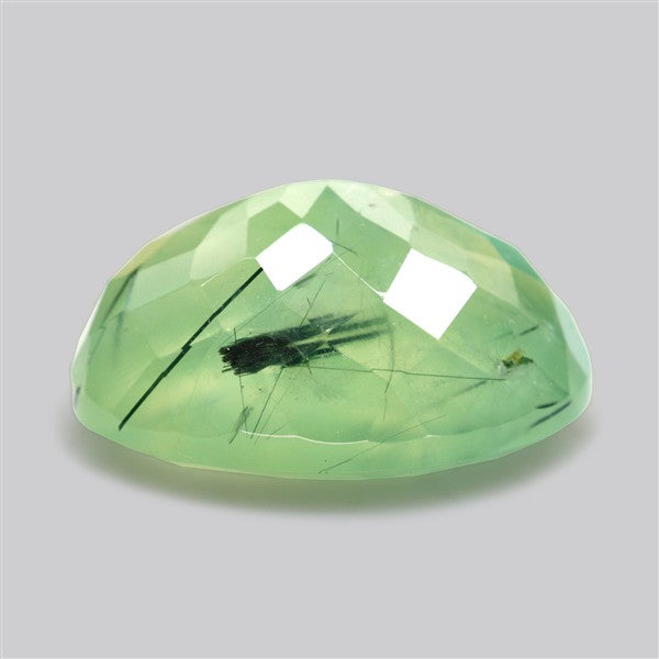 Prehnite with Epidote Green Faceted Fine Gemstone