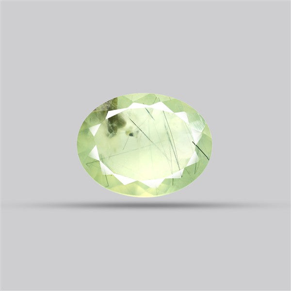 Prehnite with Epidote Green Faceted Fine Gemstone