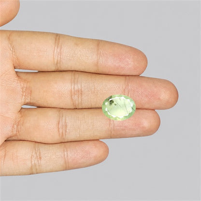 Prehnite with Epidote Green Faceted Fine Gemstone
