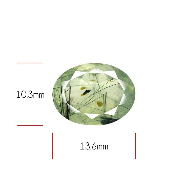 Prehnite with Epidote Green Faceted Fine Gemstone