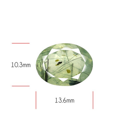 Prehnite with Epidote Green Faceted Fine Gemstone