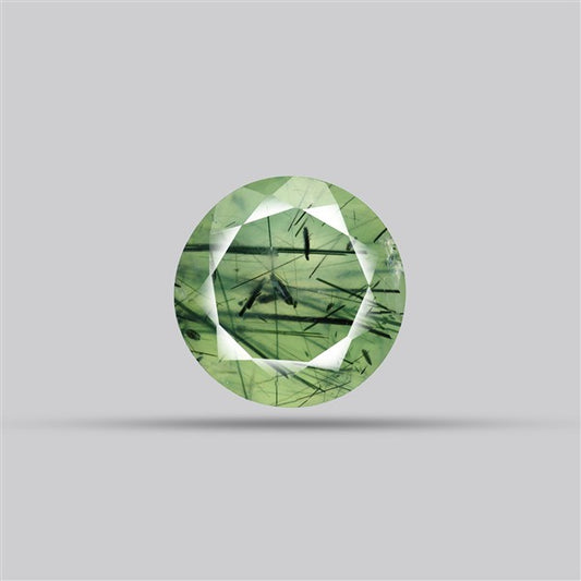 Prehnite with Epidote Green Faceted Fine Gemstone