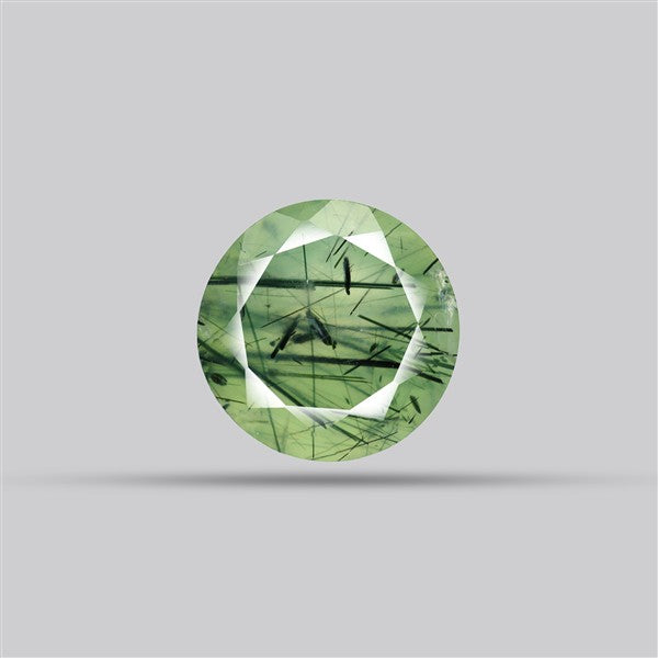 Prehnite with Epidote Green Faceted Fine Gemstone