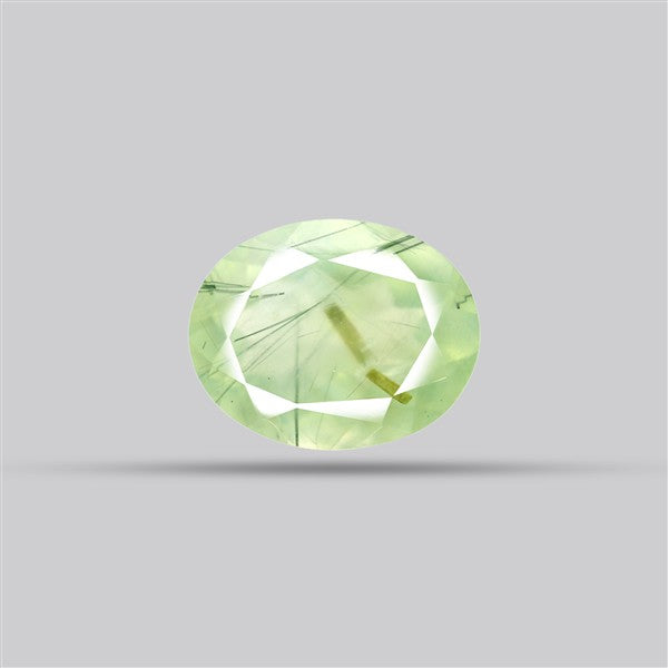 Prehnite with Epidote Green Faceted Fine Gemstone