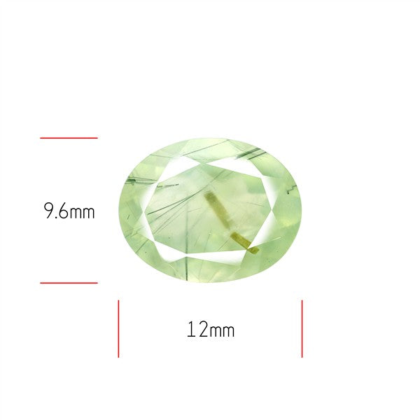Prehnite with Epidote Green Faceted Fine Gemstone