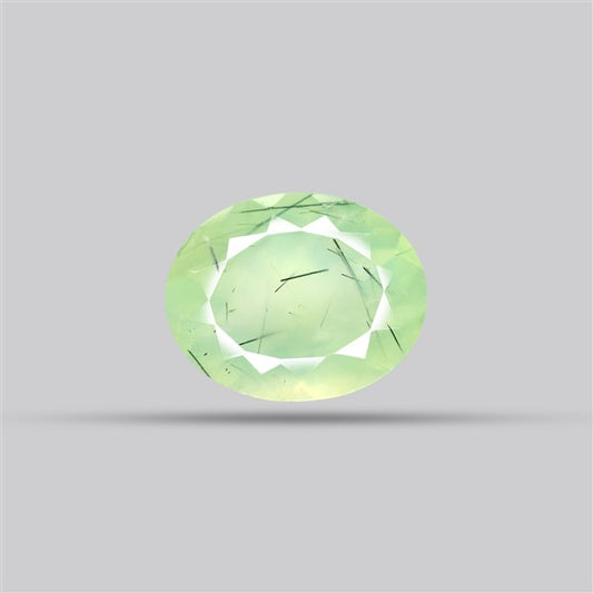 Prehnite with Epidote Green Faceted Fine Gemstone