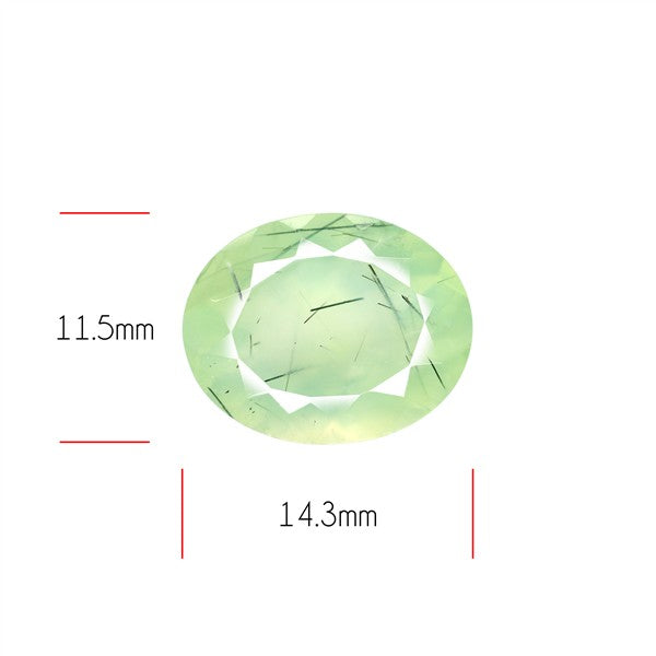 Prehnite with Epidote Green Faceted Fine Gemstone