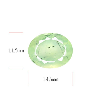 Prehnite with Epidote Green Faceted Fine Gemstone