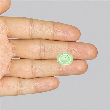 Prehnite with Epidote Green Faceted Fine Gemstone