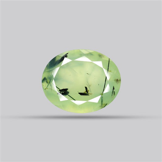 Prehnite with Epidote Green Faceted Fine Gemstone