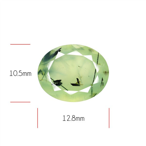 Prehnite with Epidote Green Faceted Fine Gemstone