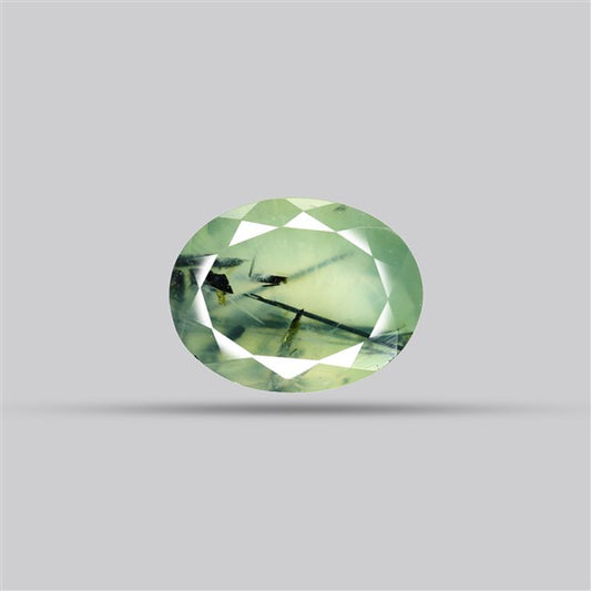 Prehnite with Epidote Green Faceted Fine Gemstone