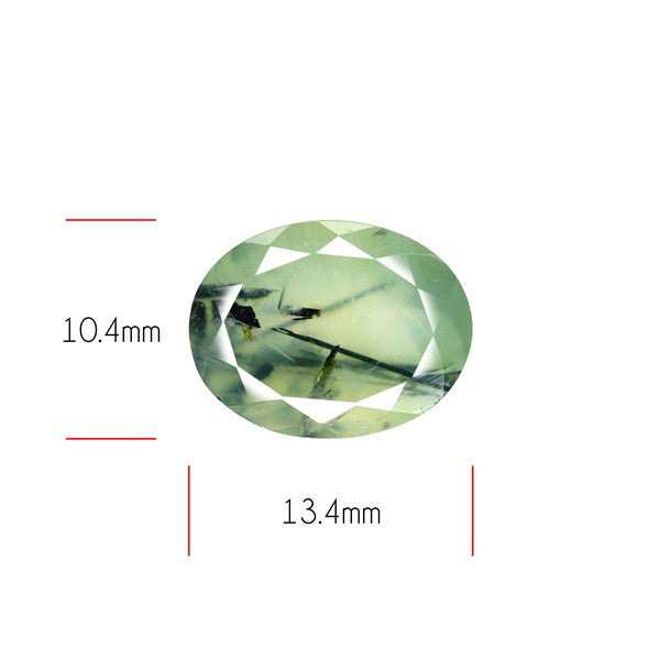 Prehnite with Epidote Green Faceted Fine Gemstone