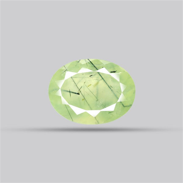 Prehnite with Epidote Green Faceted Fine Gemstone