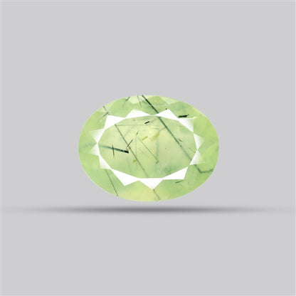 Prehnite with Epidote Green Faceted Fine Gemstone
