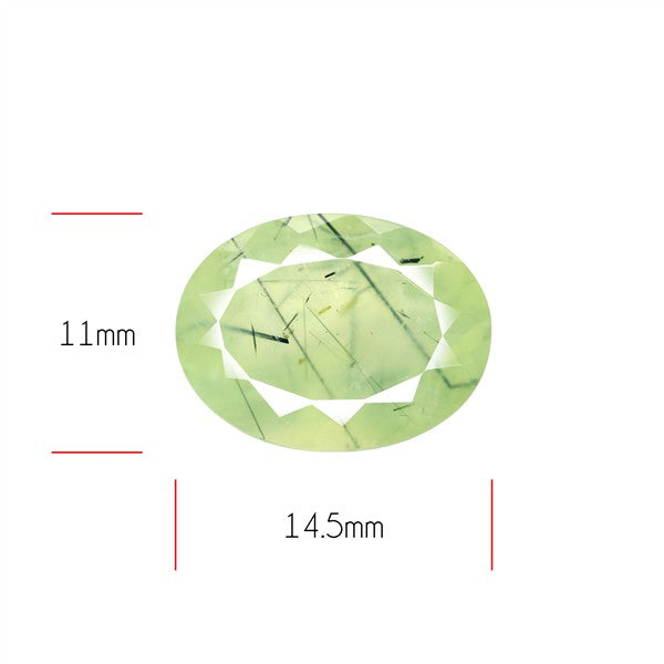 Prehnite with Epidote Green Faceted Fine Gemstone