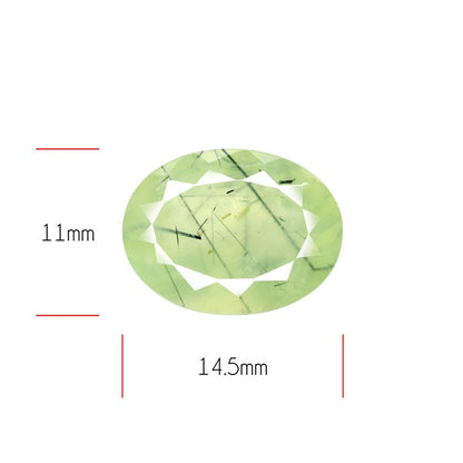 Prehnite with Epidote Green Faceted Fine Gemstone